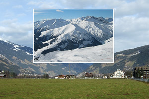 Количество снега в долине и в зоне катания Майрхофена