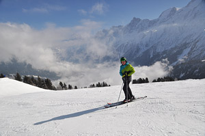Лез Уш (Les Houches). Портреты лыжников на фоне долины Шамони получаются замечательные